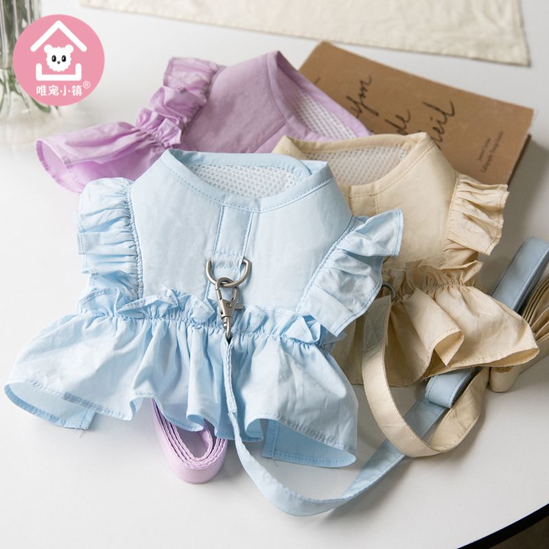 Weichong Town * Kanten jurk harnas riem hond kat vest kleding teddy benodigdheden_voghion.com