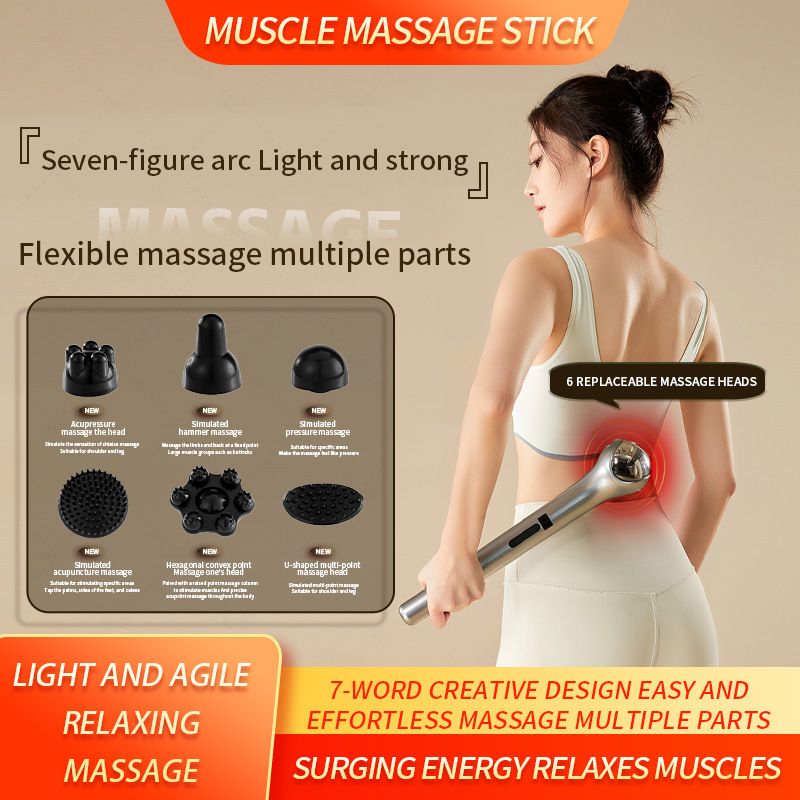 Elektrischer Hand-Delfin-Massagestab für Schulter und Nacken, Nacken, Taille, Beine, Ganzkörper-Meridian-Entspannungshammer /_voghion.com