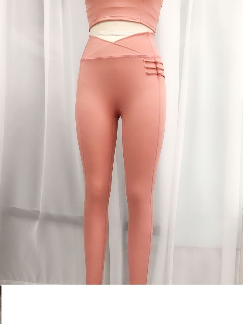 Backless Halter Neck Bowknot Sports Yoga Vest Brushed High Elastic Hip-Showing Fitness Training Pants Set_voghion.com
