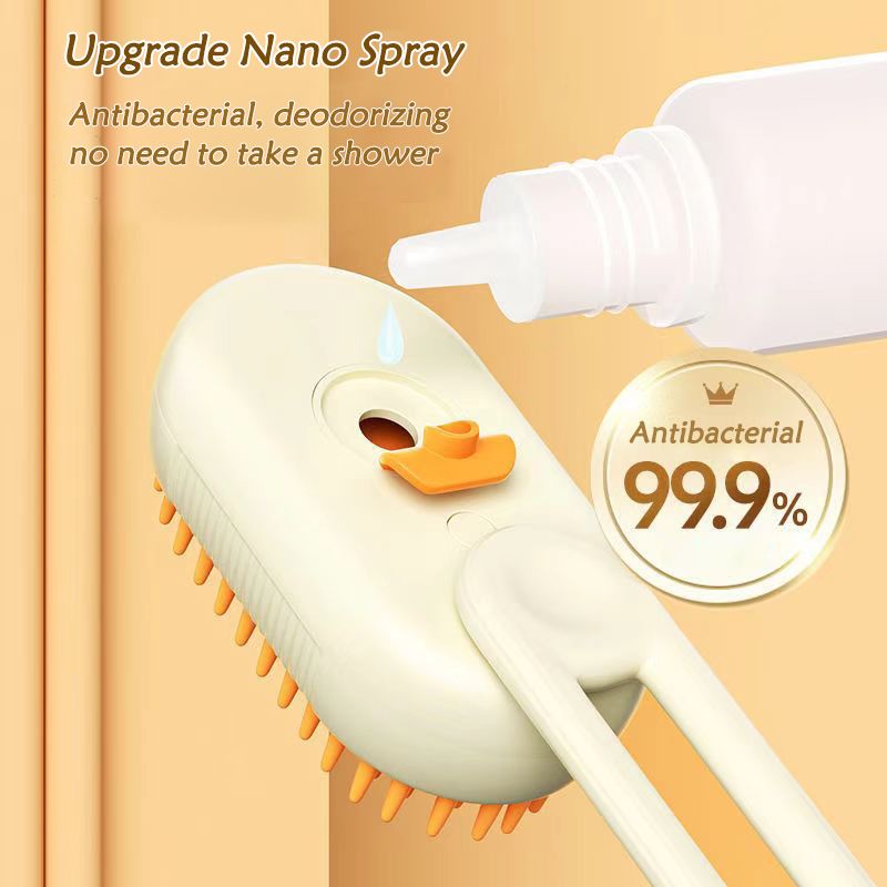 Spray de masaje para gatos, perros y mascotas. Un botón, pulverizador de vapor, herramienta de cuidado giratoria y plegable, cepillo depilatorio de 3 pulgadas de PawParty Store._voghion.com