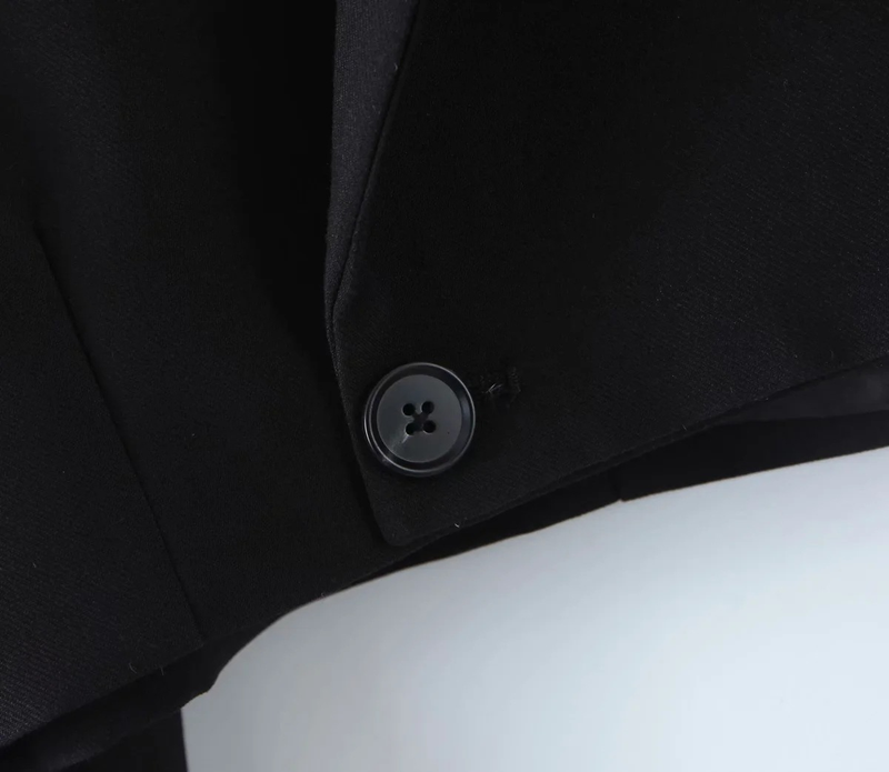 Dames 2021 Lente Nieuw Kort Pak Jasje Met Schuine Knopen + Hoge Taille Zak Rok_voghion.com