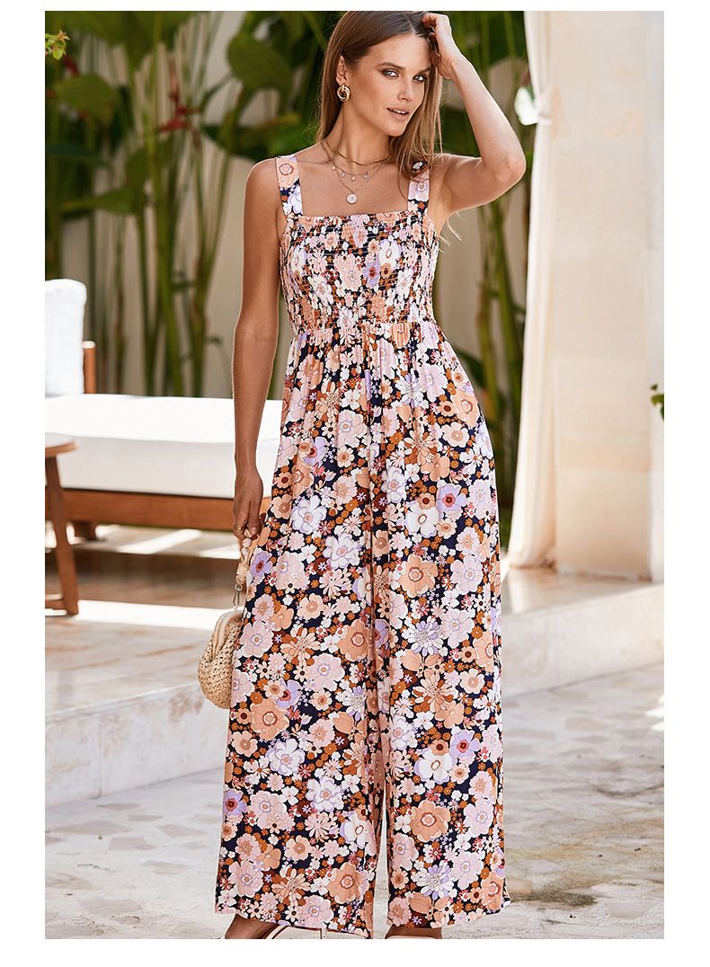 Shiying's new casual women's camisole pants autumn floral print sleeveless jumpsuit for women_voghion.com