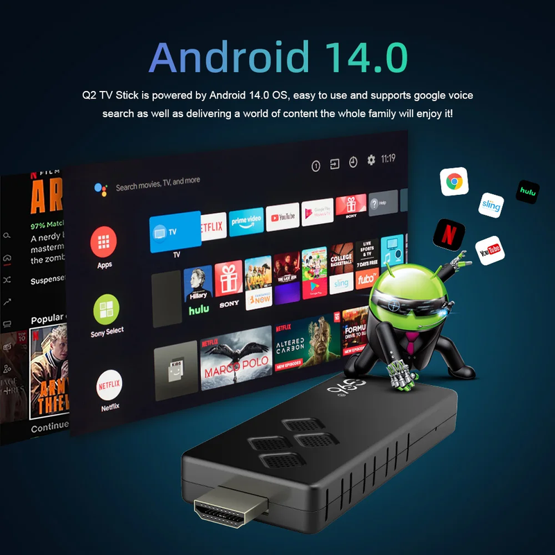 Prezzo di fabbrica Android 14 Mortal Q2 Telecomando vocale 8K 4K Video BT5.0 Wifi6 Netflix YouTube Streaming veloce VS Fire TV Stick_voghion.com