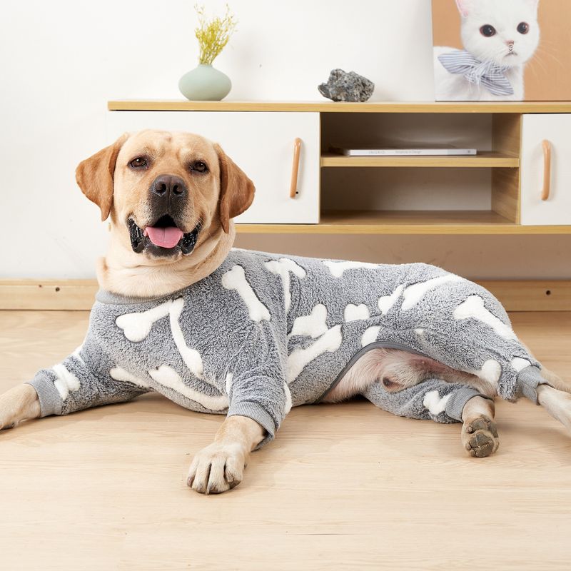 Cross-border Hot Pet Clothes Medium and Large Dog Pajamas Golden Hair Home Clothes Anti-hair-loss Dog Warm Padded Nightgown_voghion.com