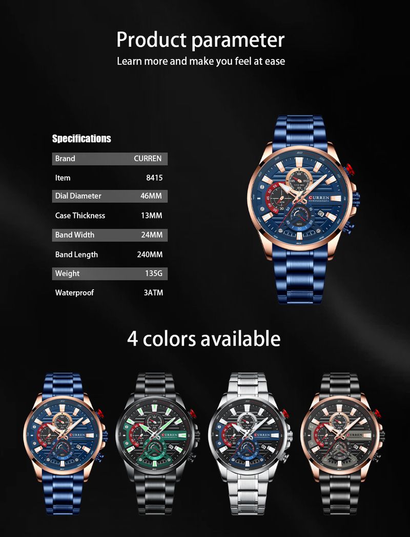 Men's Classic Quartz Watch With Date Display, Water Resistant, Slim Business Watch, Minimalist Design, Alloy Case & Strap_voghion.com