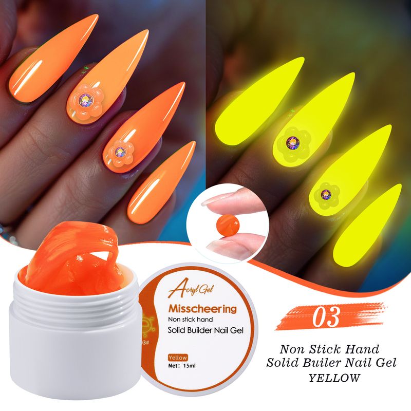 Non-Sticky Extension Hand-Squeezed Luminous Carving Shapeable Phototherapy Gel Nail Salon_voghion.com