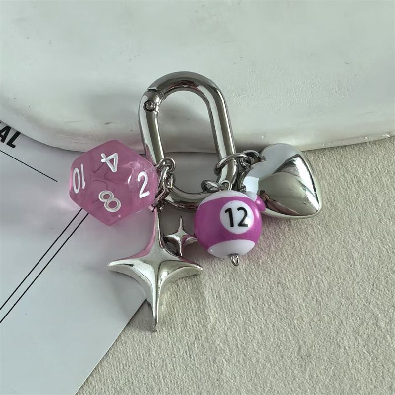 Ins Exquisite Schwarz Glück Würfel Keychain Mode Tasche Anhänger Student Rucksack Dekoration_voghion.com