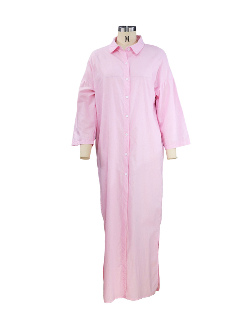 Women's Clothes Solid Comfortable Casual Bamboo Knot Cardigan Dress_voghion.com