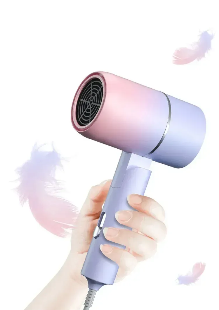 Mini asciugacapelli pieghevole da 800 W, asciugacapelli per la cura dei capelli da viaggio, per la casa, il dormitorio, asciugacapelli da 110 V-240 V_voghion.com