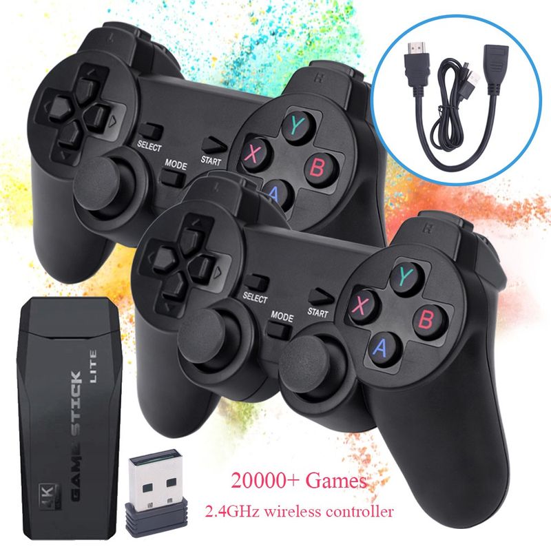 Retro Game Console HDMI Output With 2 Wireless Controllers 64GB 20000+ Games_voghion.com