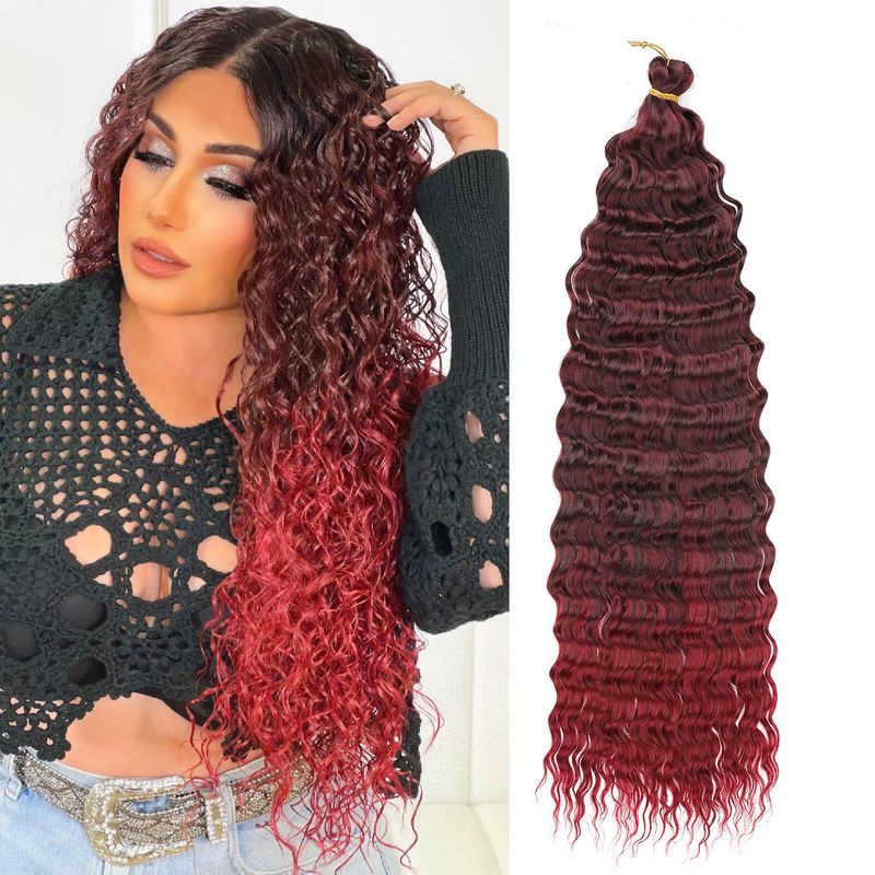 Deep Water Wave Crochet Hair Extensions – Europäischer und amerikanischer Stil, Kunstfaser, lockige Perücke_voghion.com