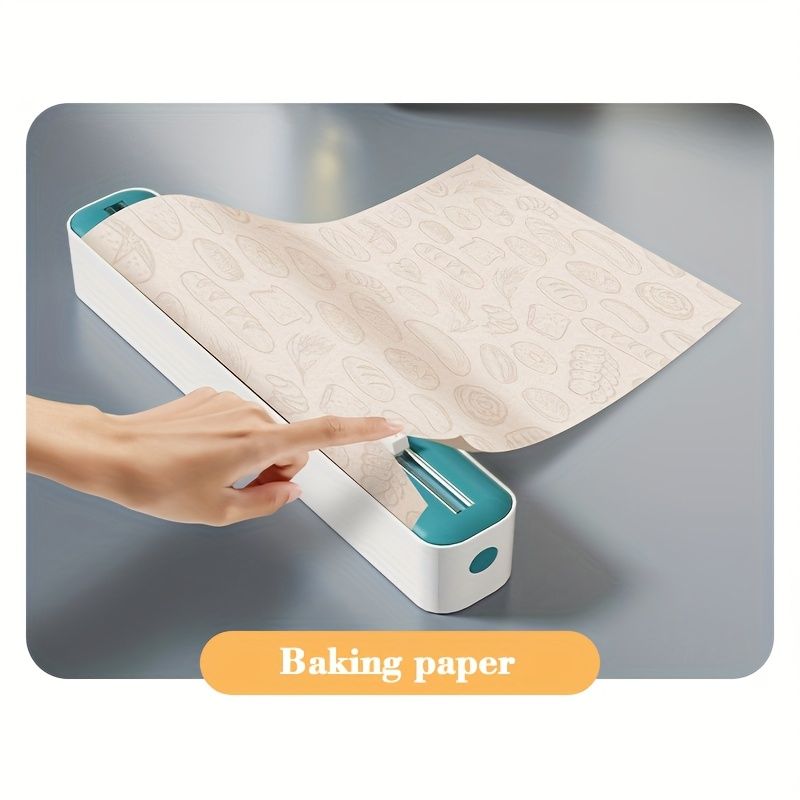 Dual-Function Plastic Wrap Cutter Multipurpose Kitchen Sealer Reusable Packaging Machine Durable Plastic Black White142_voghion.com