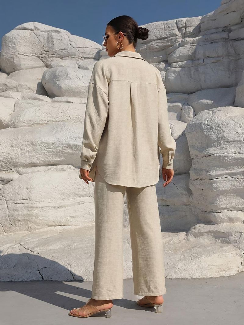 Pantaloni larghi a due pezzi da donna, modello casual_voghion.com