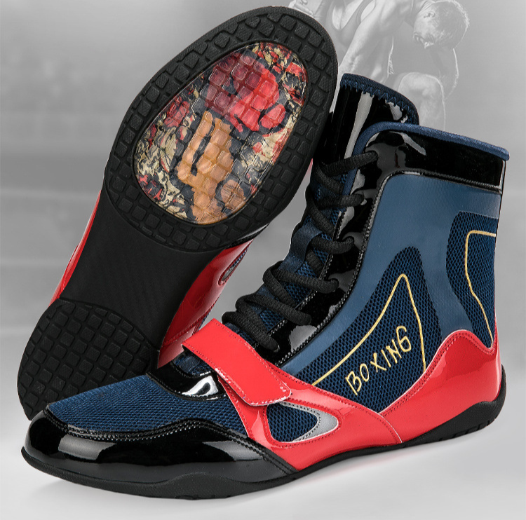 training Boksen Heren- en damesworstelen Hoge topcompetitie Vechten Professioneel vechten Sanda-schoenen Lange laarzen_voghion.com