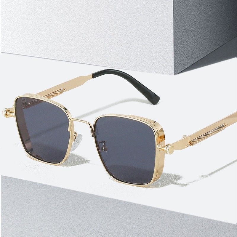 Summer New Metal Steampunk Sunglasses Men's Fashion Personalized Sunglasses European And American Retro Box Sunglasses_voghion.com