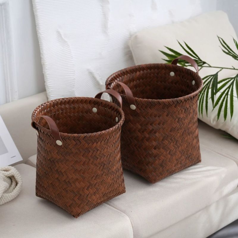 American Style Miscellaneous Items, Dirty Clothes Basket, Household PU Handle, Laundry Bucket, Snacks, Toys, Storage_voghion.com