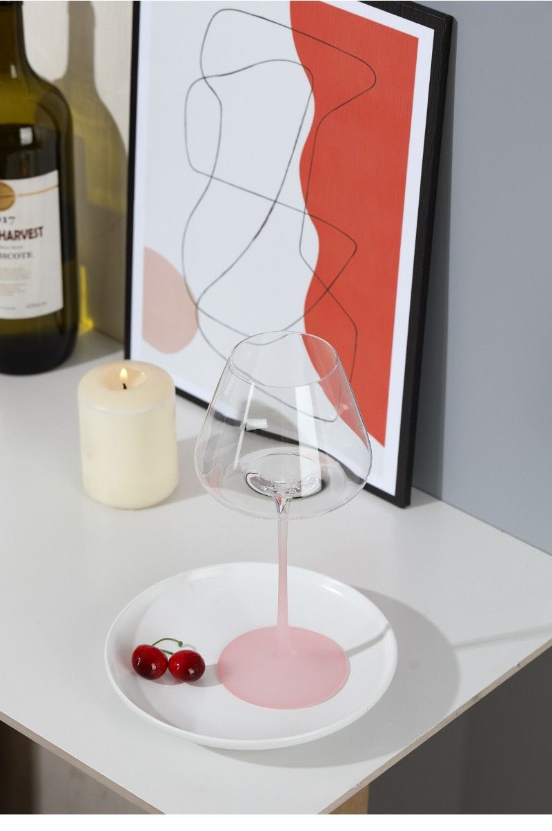 Bourgogne rött vin hem high-end gradient rosa kreativa Bordeaux högfotsglas, glas_voghion.com