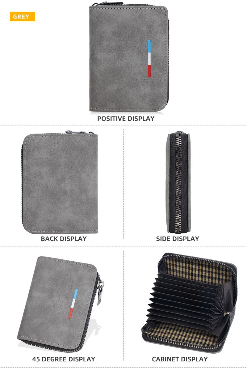 Baellerry New Men's Card Wallet, Simple Retro, Multi-card Design, Organ Style Structure, Set Of Card Wallet, Coin Purse, ID Bag, Card Holder In One._voghion.com