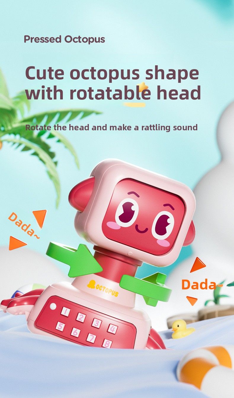Cartone animato polpo piccolo regalo per l'asilo nido per bambini giocattolo a spinta per bambini da 1 a 3 anni inerzia educativa_voghion.com