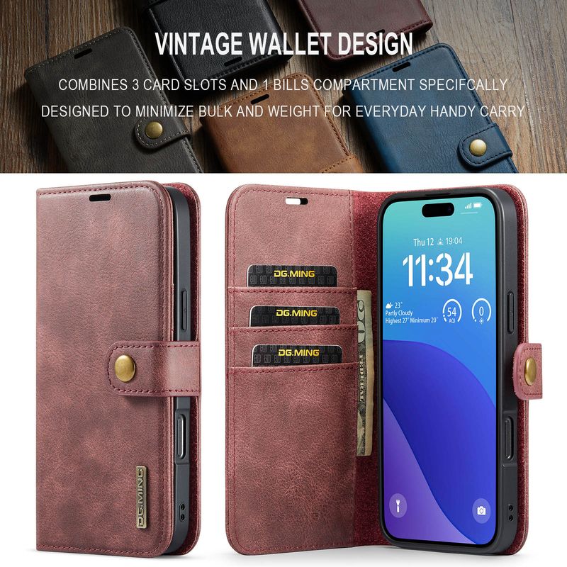 Suitable for iPhone16 Pro Max magnet split mobile phone leather case iPhone15 Pro Max protective case_voghion.com