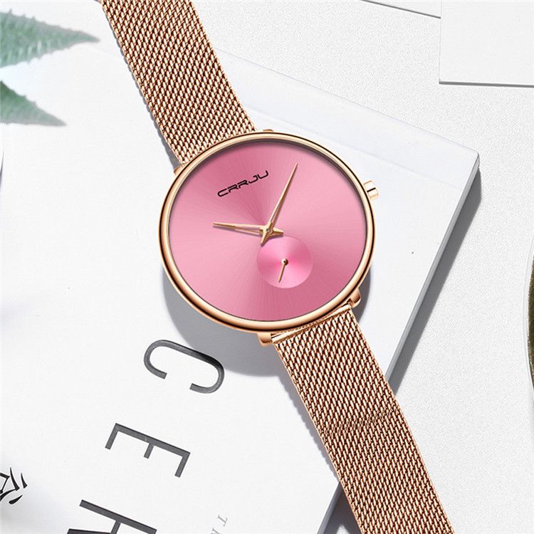 Ladies Stainless Steel Strap Mesh Strap Watch Simple Fashion Vibrato Phantom Student_voghion.com