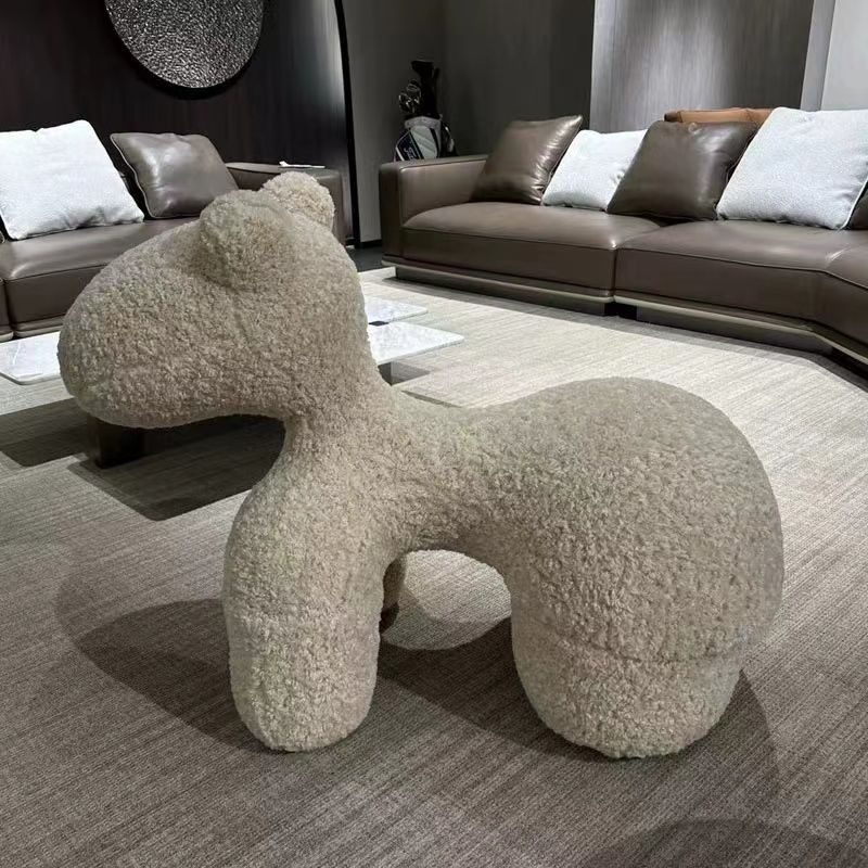 Tabouret créatif en forme de poney pour enfant, design unique de dessin animé, chaise pour enfant, célébrité sur Internet_voghion.com