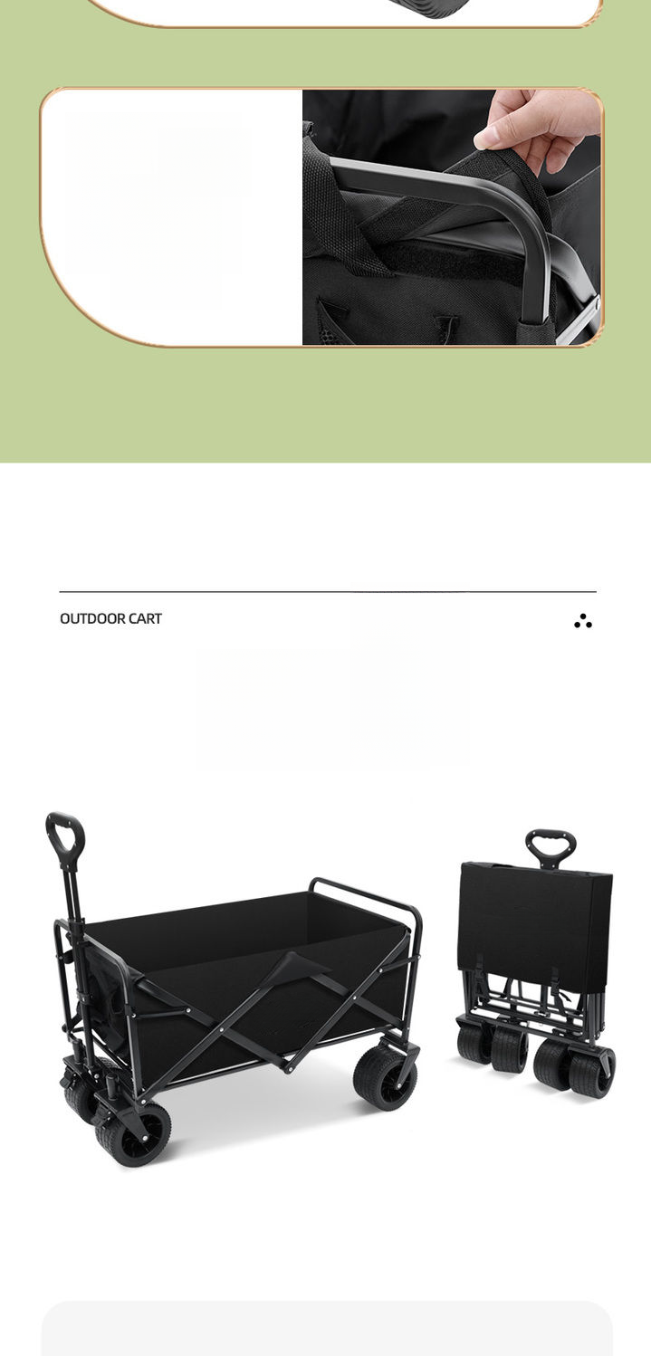 Camping Outdoor Stall Push Picnic Camp Trailer Portable Small Multifunctional Baby Stroller Fishing Cart_voghion.com