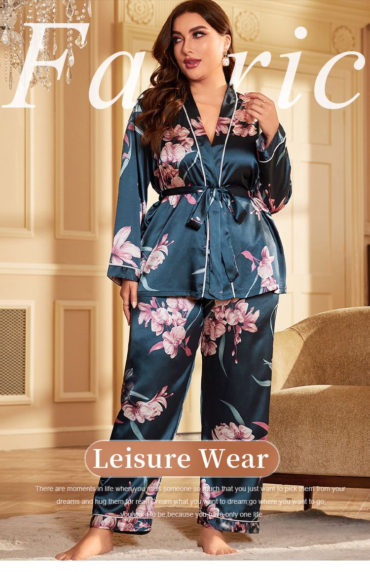 Dames Nachtkleding Grote maten Pyjama's Badjassen Sexy Kamerjas Huiskleding IJs Zijden Nachtjapon_voghion.com