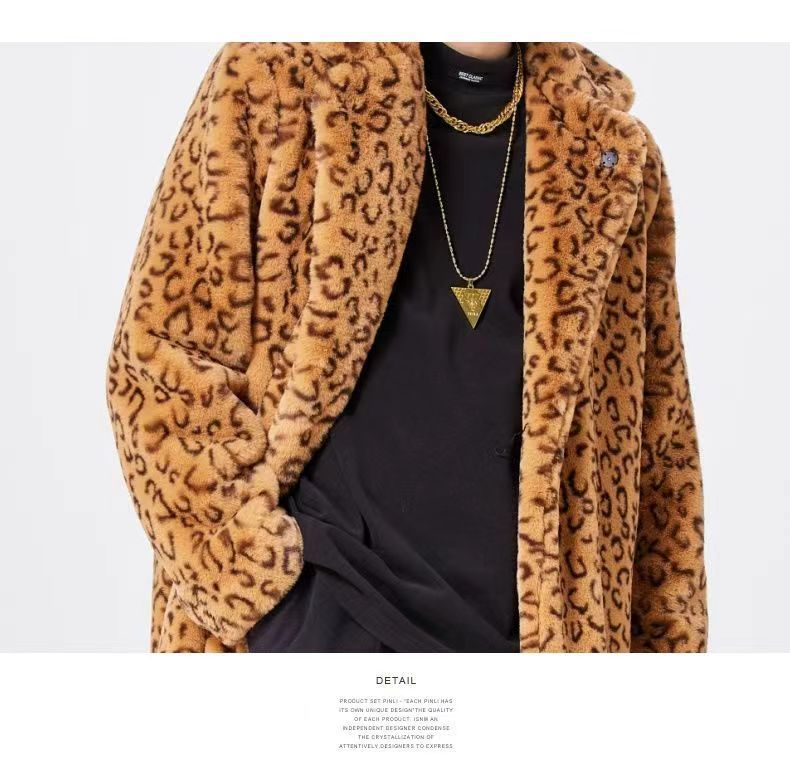 Abbigliamento maschile Cappotto casual da uomo con colletto alla coreana, di media lunghezza, alla moda, di grandi dimensioni, in pelliccia, spesso e caldo_voghion.com