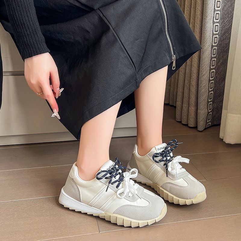 Anti suède leren training voor dames, 2024 herfst nieuwe mode casual veelzijdige sportschoenen, ademend Forrest Gump_voghion.com