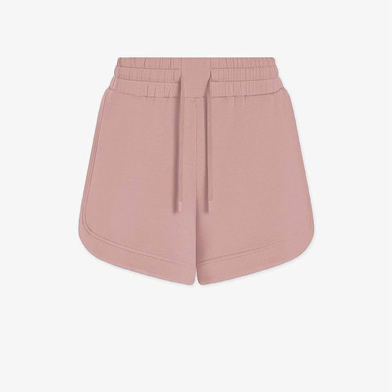 001 Cross-Border Solid Color Half-Zip Square Neck Top Sleeveless Drawstring High-Waist Shorts Copper Ammonia Silk Air Layer_voghion.com