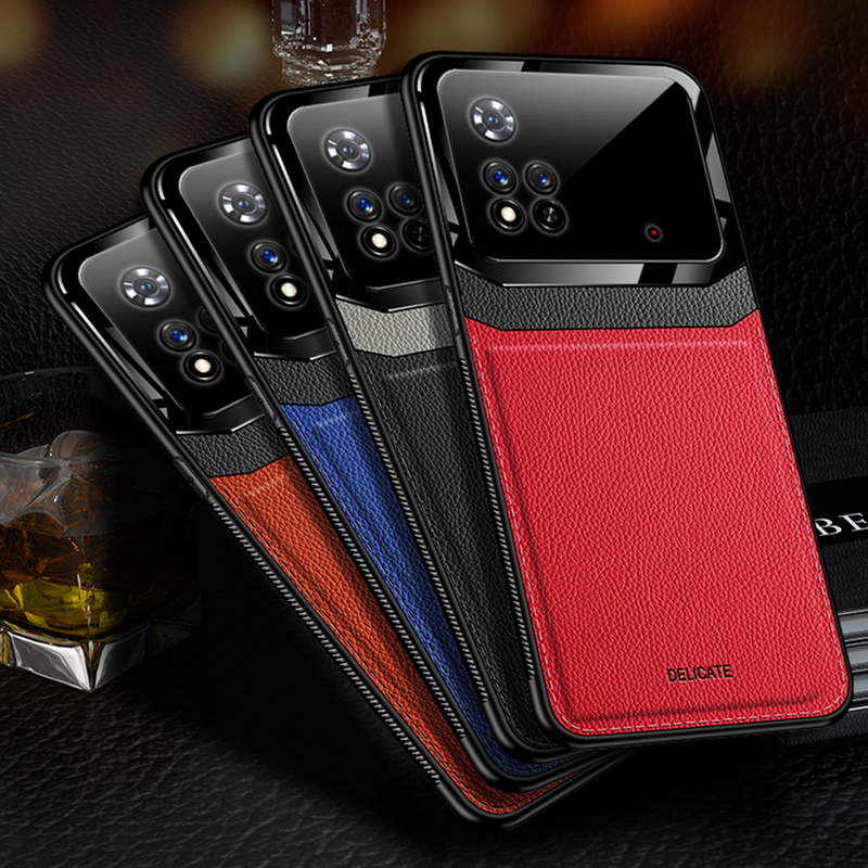 Lædertaske til Xiaomi Mi POCO M4 Pro M3 X3 NFC Pro Cover Luksus Plexiglas Stødsikker Bløde Silikone Kanter Hårde Ryg Sh_voghion.com