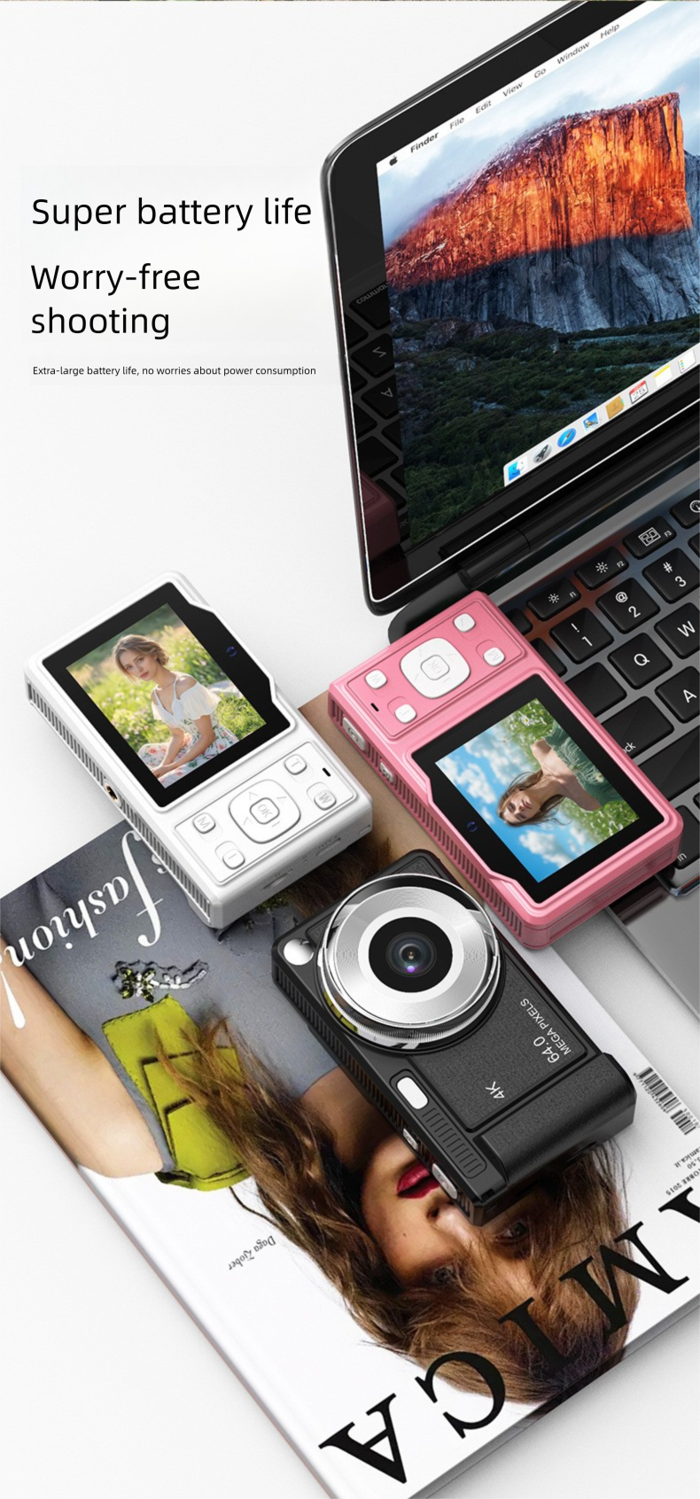 Nueva cámara digital CCD dual de alta definición para estudiantes con función selfie, pequeña cámara portátil_voghion.com