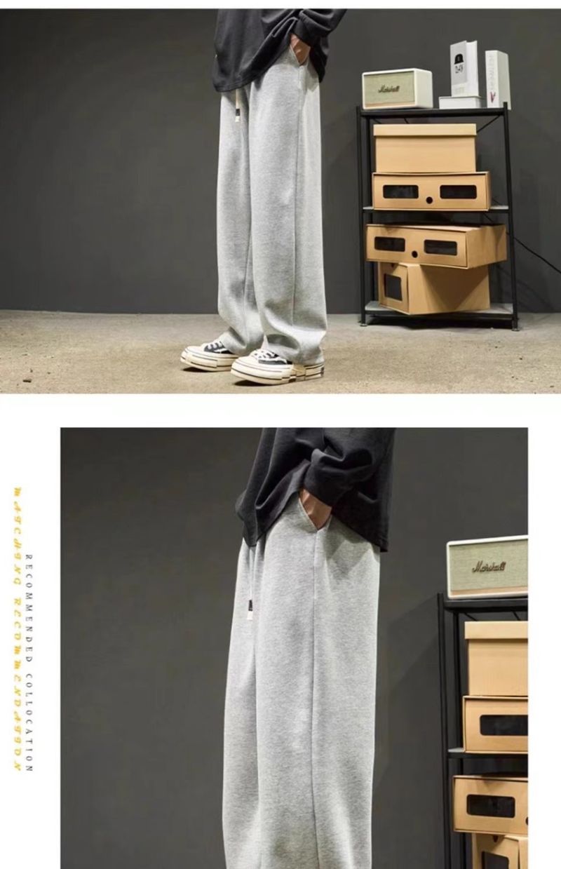 Gerade geschnittene, mit Fleece gefütterte Jogginghose für Jungen – ideal für Herbst und Winter. Weit geschnittene, lockere Sport- und Freizeithose für Herren._voghion.com