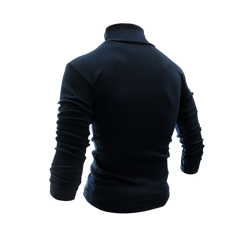 2023 Herbst Winter Langarm T-Shirt Herren Einfarbig High Neck Base Layer Unterhemd T-Shirt Top_voghion.com