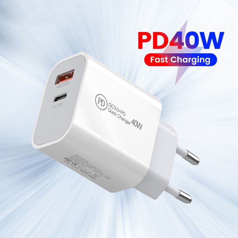 PD+USB piemērots iPhone 12 mobilajam tālrunim TYPE-C ātrās uzlādes galviņa Apple A+C lādētājs_voghion.com