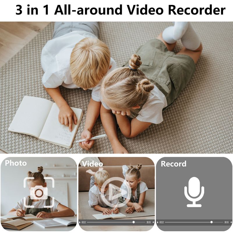 HD 1080P Portable Sports Camera – 1800° Rotating Action Cam For Outdoor, Meetings & Recording_voghion.com