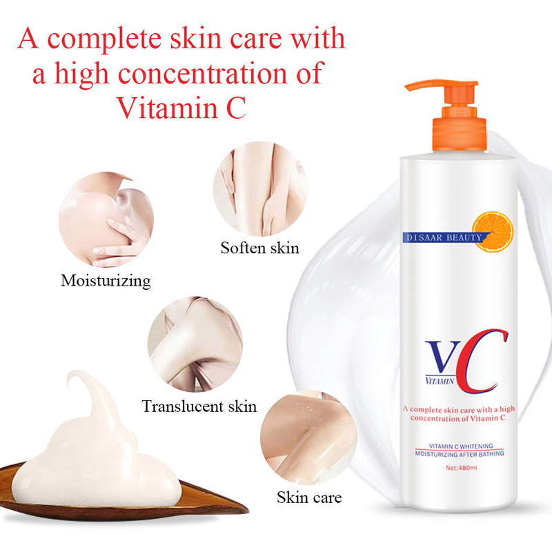 Loción hidratante y aclarante para eliminar la piel de pollo con vitamina C Disaar VC Body Milk hicken V_voghion.com