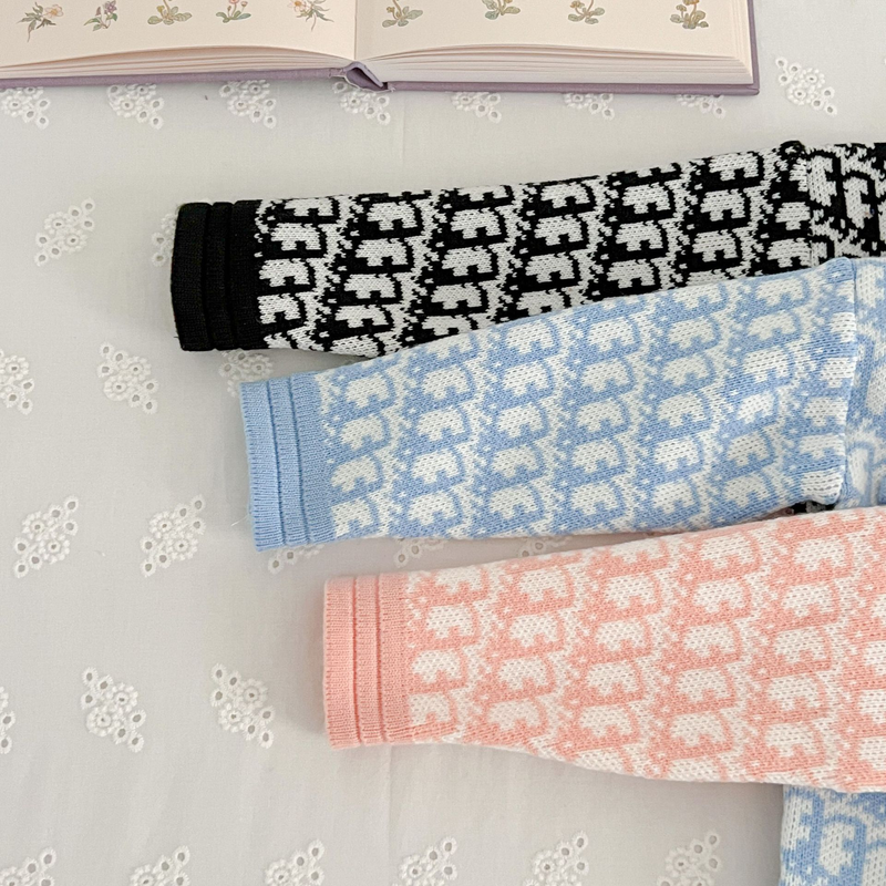 Mor & Børn Børnesweater Nederdel Sløjfe Todelt Sæt Langærmet Cardigan Moderigtigt sweaternederdel_voghion.com