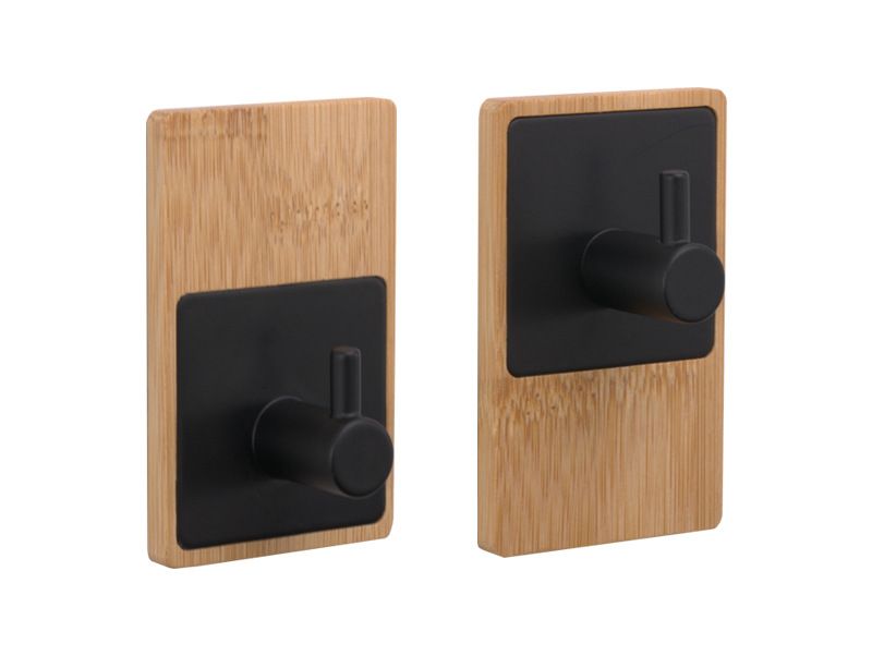 Hersteller Punch Free Bambus Holz Kleiderhaken Badezimmerhaken Klebehaken Edelstahl Schlafzimmer Wohnzimmer Eingang Klebehaken Massivholz_voghion.com