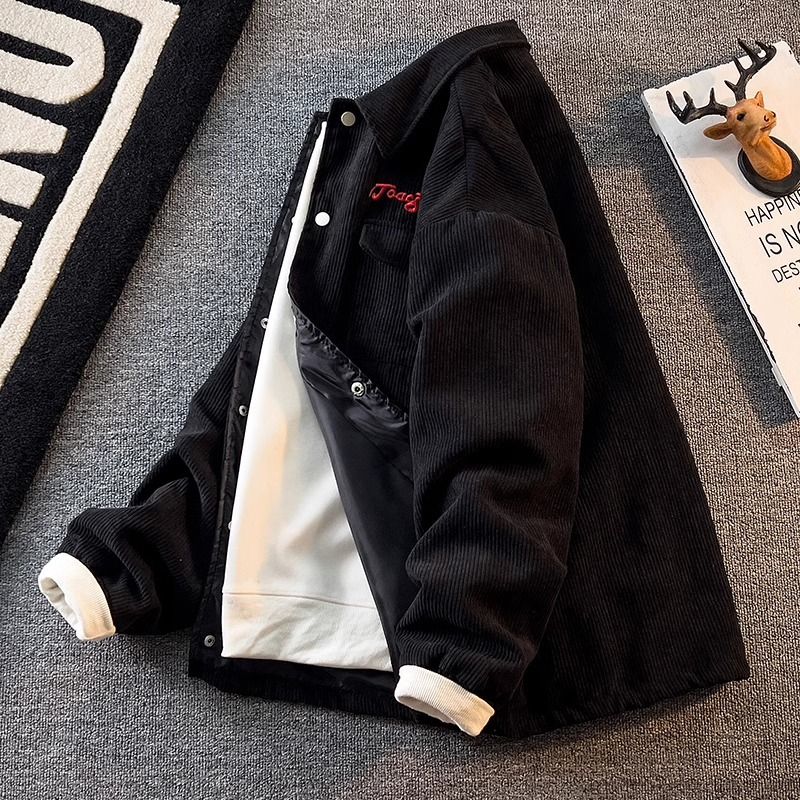 Premium-Arbeitsjacke für Herren – Locker geschnittener, vielseitiger Frühlings- und Herbstmantel in Schwarz, Braun und Apricot_voghion.com