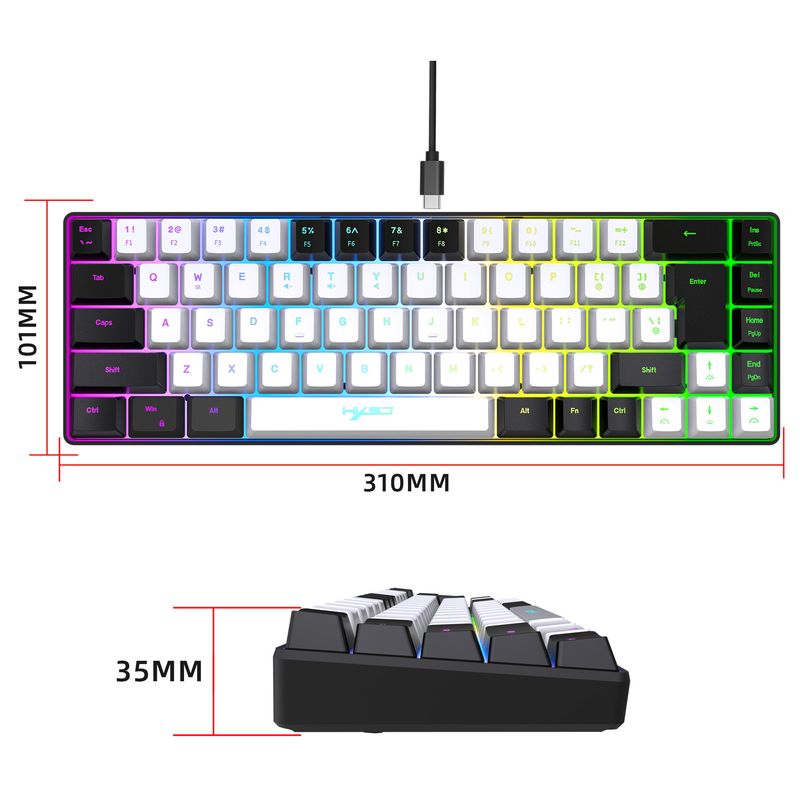2023 New Gaming Membrane 68 Keys Key Line Separation RGB Backlight Multi-function Wired Keyboard_voghion.com