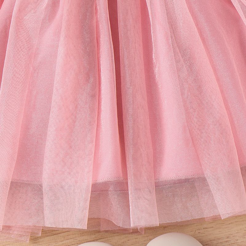 Kid's Clothing Girls Sleeveless Stand Up Collar Buttoned Suit Mesh Princess Skirt Belt Two Piece Suit_voghion.com