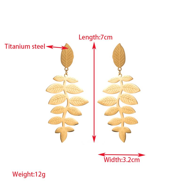 Fashionable New Titanium Steel With Polygonal Leaves, Long Multi-layer Tassel Earrings, Simple And High-end Earrings_voghion.com