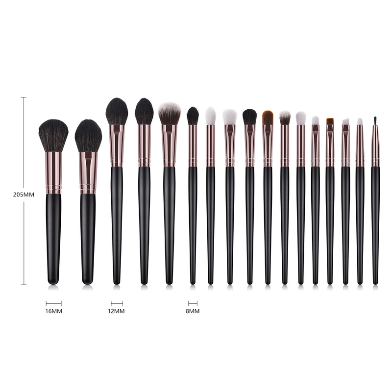 17-teiliges Make-up-Pinsel-Set, Puderpinsel, Flammenpinsel, Lidschattenpinsel, Make-up-Tool in Pistolenfarbe_voghion.com