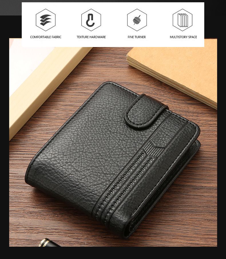 Men's Wallet Card Cases Pu Leather Short Zipper Buckle Wallet Wallet Coin Wallet_voghion.com