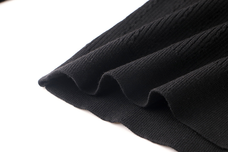 Temperament commuter pullover black long-sleeved knitted turtleneck sweater wool blend slim fit top ready stock_voghion.com