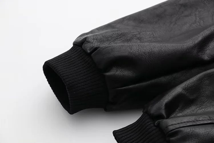 Damenbekleidung PU-Leder Streetwear Kurze Bomberjacke - Slim Fit Stehkragen Pilotenmantel für Männer & Frauen (Braun/Schwarz/Grau)_voghion.com