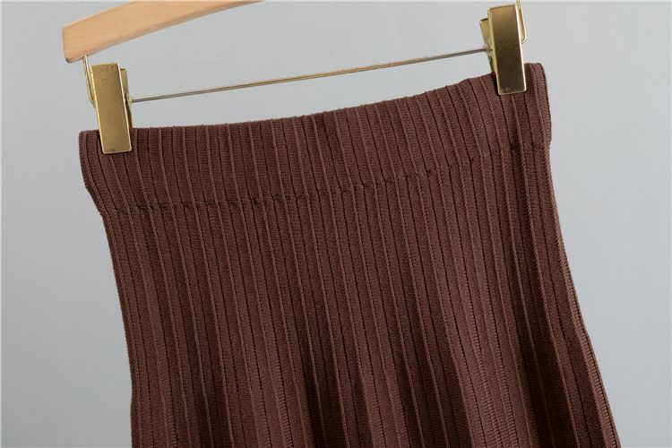 Ženska oblačila, oprijet kroj, krilo, pulover, tridelni komplet za ženske, pomlad in jesen, nov telovnik, pleteni kardigan, komplet_voghion.com