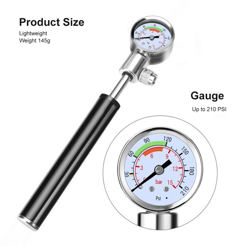 Bomba de alta pressão portátil para bicicleta americana, mini bomba para reparo de pneus_voghion.com